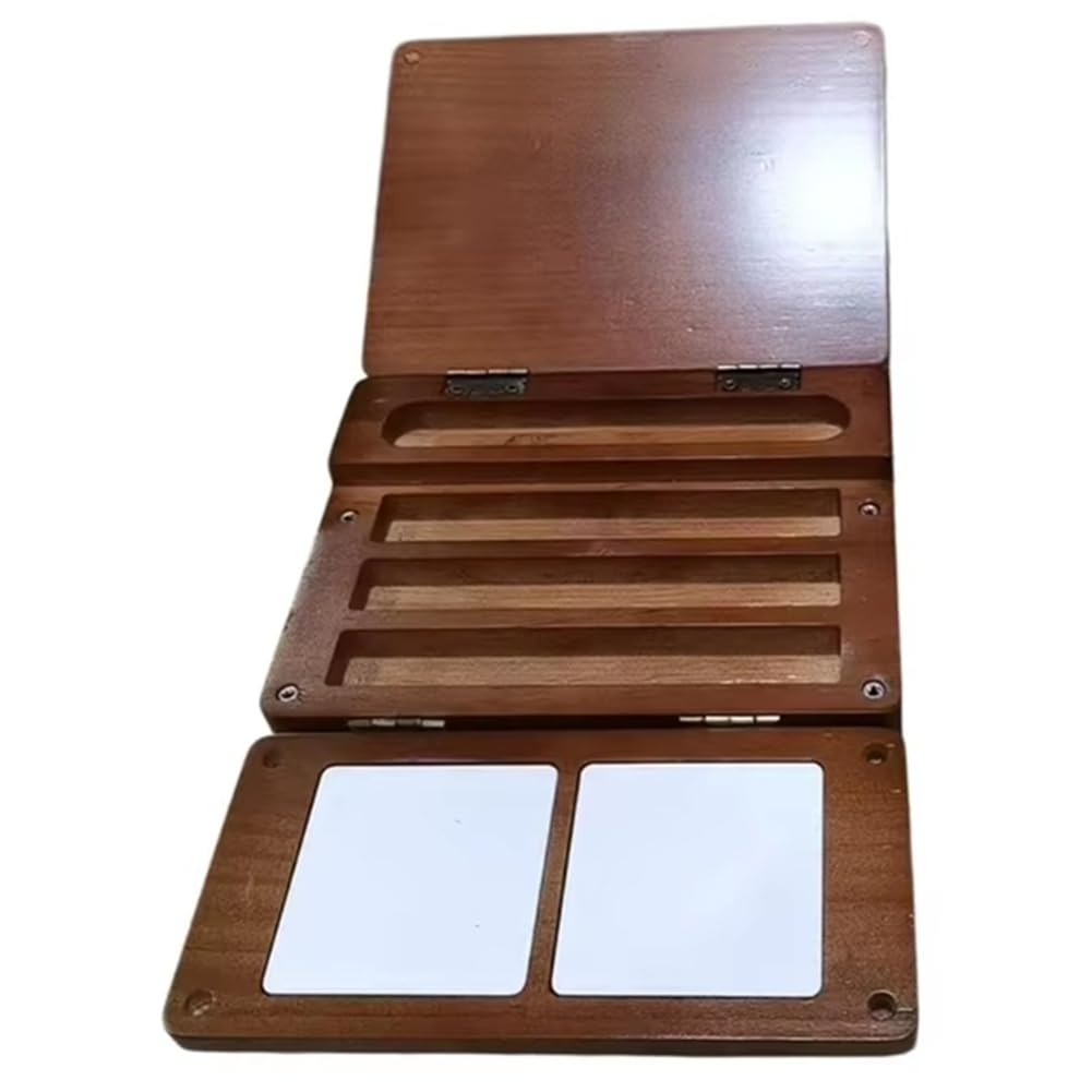 Boîte Aquarelle En Bois Avec Porte-Pinceaux Coulissants En Métal
