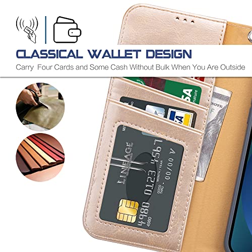 Arae US-WCS-IP13 Compatible With Iphone 13 Case With Card Holder And Wrist Strap Wallet Flip Cover thumb #6