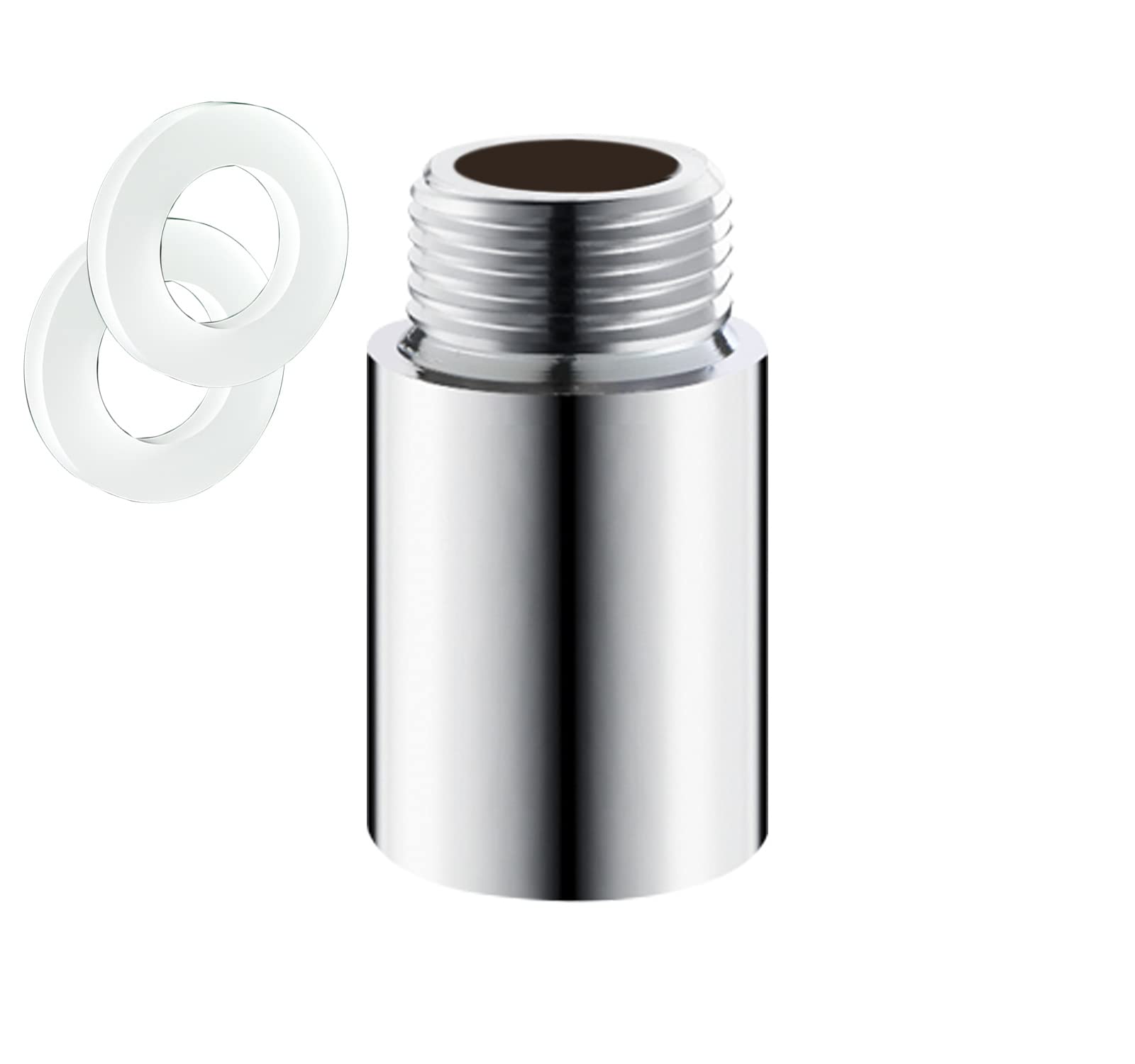 Tworider 40mm Length Shower Arm Extension,Handheld Stainless Steel Shower Head Extension Arm For Bathroom Accessories (Cast Pipe Fitting Coupler,