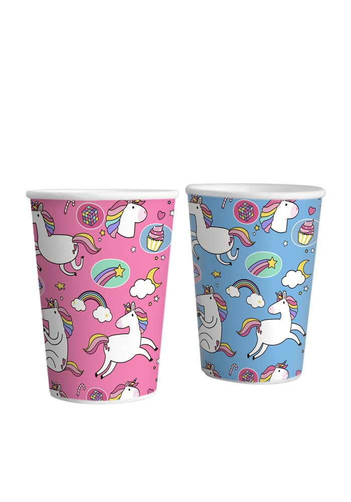 Pack of 20 Multicolored New Unicorn Theme Paper Cups |Unicorn Theme Party Supplies