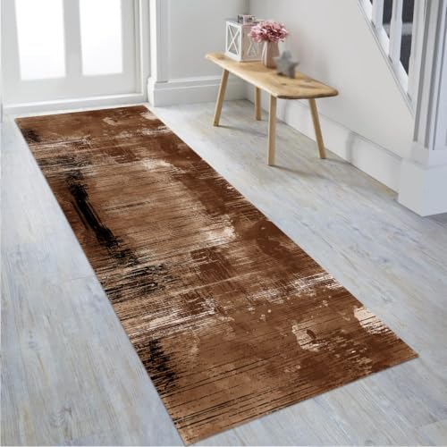 Tapis de cuisine lavable et antidérapant grand format marron - 3