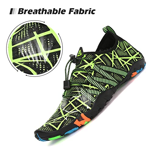 Mishansha Men's Water Shoes Quick Dry Barefoot Swim Shoes Women Beach Shoe For Adults Outdoor Diving Surfing Kayaking Aqua Sports Shamrock Green 9.5 Women/8 Men #TOP2