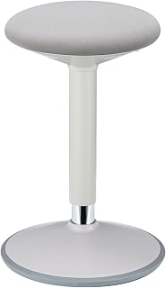 CAVO Office Ergo Sitzhocker weiß/grau Ergonomischer Wipphocker | Ø 320 mm, 360° Rotation, stufenlos höhenverstellbar von 560 – 810 mm - Belastbar bis 136 kg - für dynamisches Sitzen