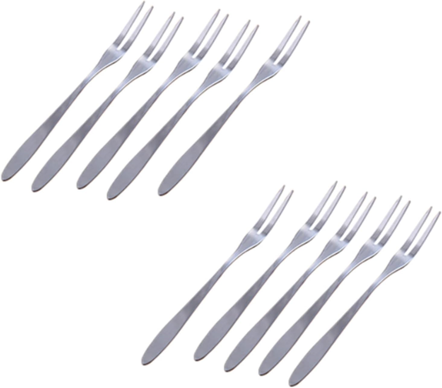 fruit forks，Dinner Forks,Stainless Steel Forks304 Stainless Steel Fruit Forks Dinnerware Set Stainless Steel Fruit Forks Dessert Cake Fork Cutlery Set Silver 10pcs