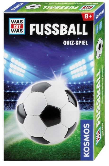 KOSMOS 699734 was ist was Fussball, spannendes Quiz-Spiel für Kinder ab 8 Jahre, Trumpfspiel Kartenspiel für Kinder, Fußball Quartett, Cooles Fußball Spiel