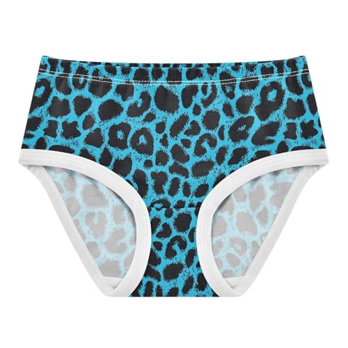 ZZKKO Blue Black Leopard Print Girls Underwear Toddler Panties for Girls Comfort Brief Size 2-8T