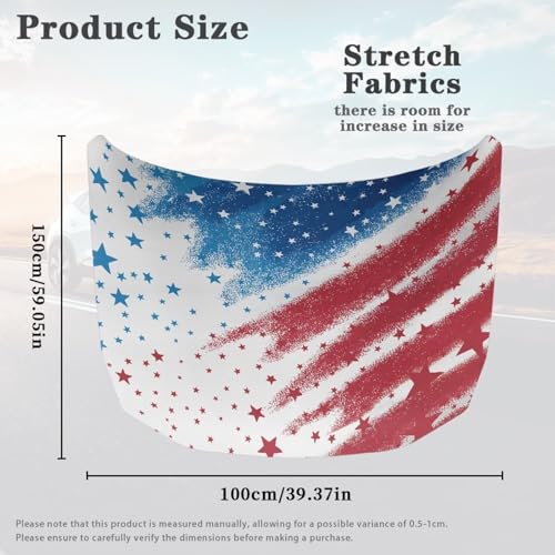 Image of American Flag Print Hood Cover for Compact Car SUV Sedan Truck, Patriotic Decorations, Waterproof Stretchable Car Hood Wrap Blanket, Auto Accessories (59x39 Inch)