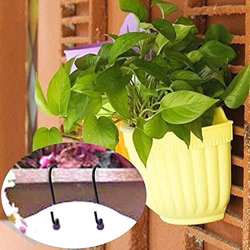 Higift 6 Inches Large S Hooks Heavy Duty, Black S Shaped Fence Hanger Hooks For Hanging Plants,Wind Chimes,Gardening Tools,Lights,Pool Equipment,Bird Feeder,Bird House,Indoor Outdoor Use - 4 Pack #TOP6