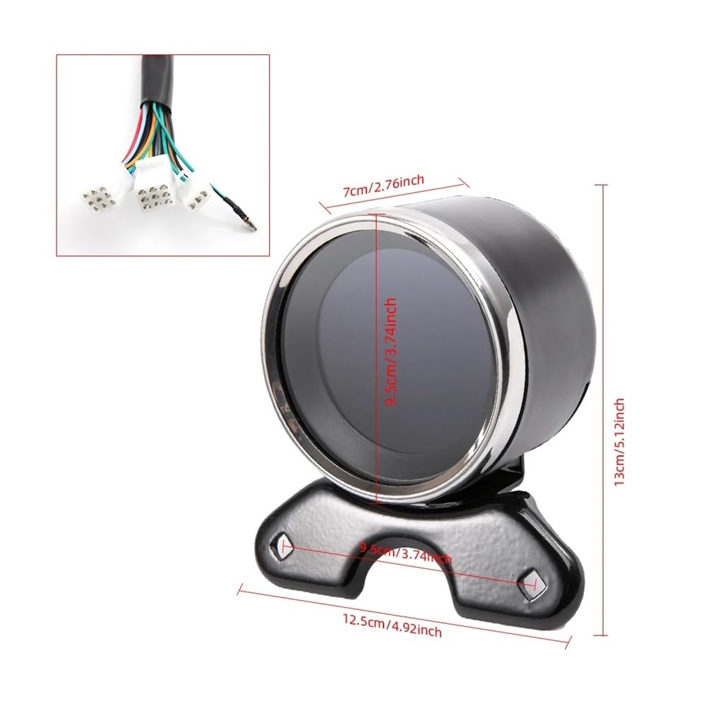 オドメーター ハーレーボバーツーリング用オートバイ12Vデジタルオドメータースピードメータータコメーター