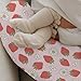 Cute Strawberry Daisy Nursing Pillow Covers Red Strawberries Floral Soft Stretchy Removable Covers for Breastfeeding Pillows Boho Summer Fruits Pillow Slipcover for Baby Girls Boys Newborn Nursery