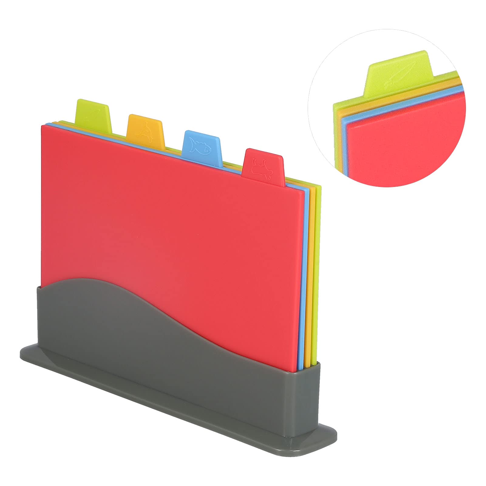 Juego de Tablas de Cortar de Plástico, Duraderas de 4 Piezas con
