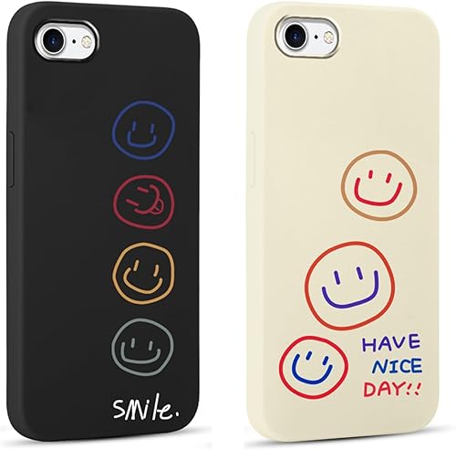 RUMDEY Paquete de 2 fundas de teléfono para Apple iPhone 78SE 2020 SE 2022 de 4.7 pulgadas, silicona suave y delgada a prueba de golpes TPU con