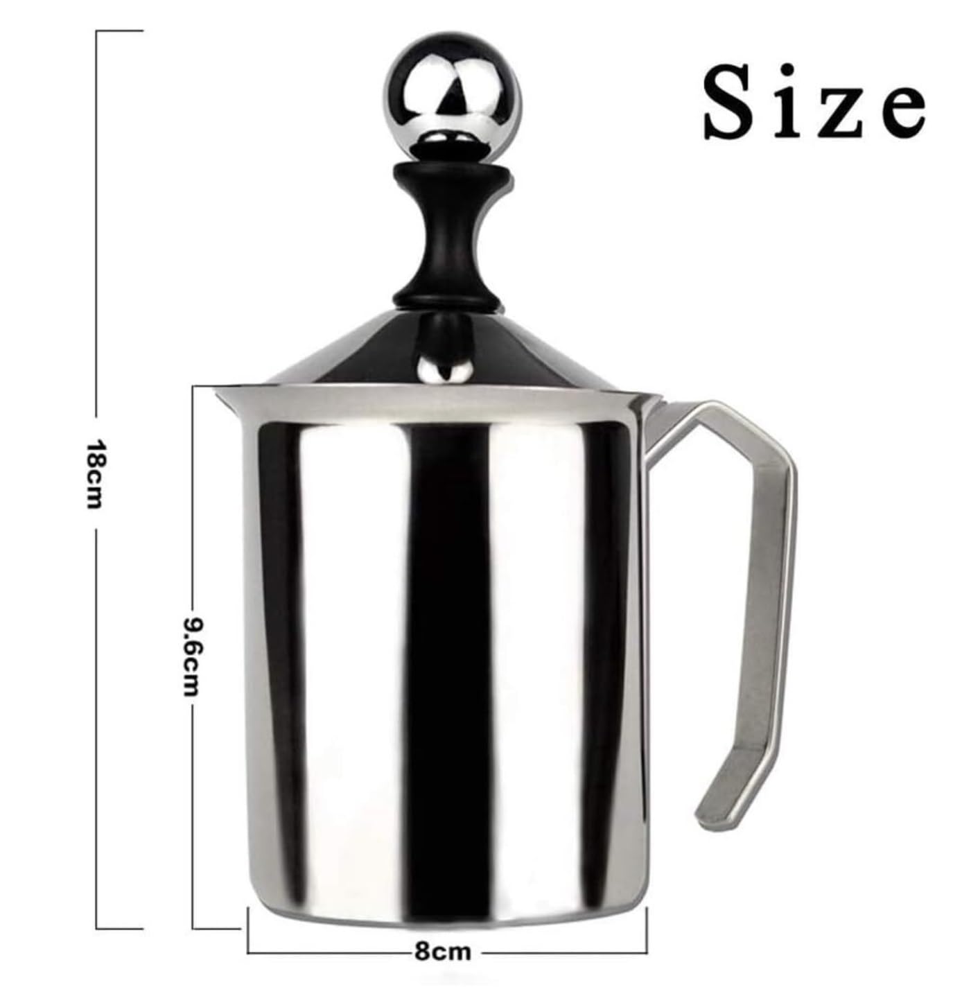 Espumador de Leche, Espumador De Leche con Bomba Manual De Acero Inoxidable, Taza para Hacer Espuma De Leche Manual para Café Bubbler Leche para Capuchino