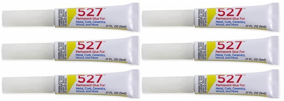 Beacon527 Minis (Pack of 6) - Waterproof Fabric, Felt & Metal Glue - UVA Resistant - Clear Strong Leather Glue for Crafts, Repairs, Home Decor & DIY Projects