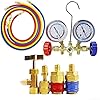 Refrigeration Charging Hose Kit, AC Recharge Hose Kit, A/C Charging Hose With Adapters, R410A R32 R404A R134A Manifold Gauge Hose Kit(B) #4