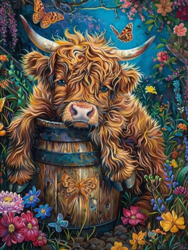 Paint by numbers kits bœuf peinture numéro d'art acrylique manuelle