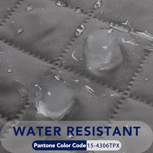 Image of PureFit Reversible Quilted Sofa Cover, Water Resistant Slipcover Furniture Protector, Washable Couch Cover with Non Slip and Elastic Straps for Kids, Dogs, Pets (Sofa, Gray /Ivory)