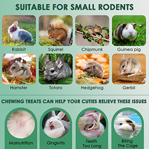 KATUMO Rabbit Treats, Natural Bunny Treats Organic Apple Stick Sweet Bamboo Timothy Hay Chew Toys - Image 7