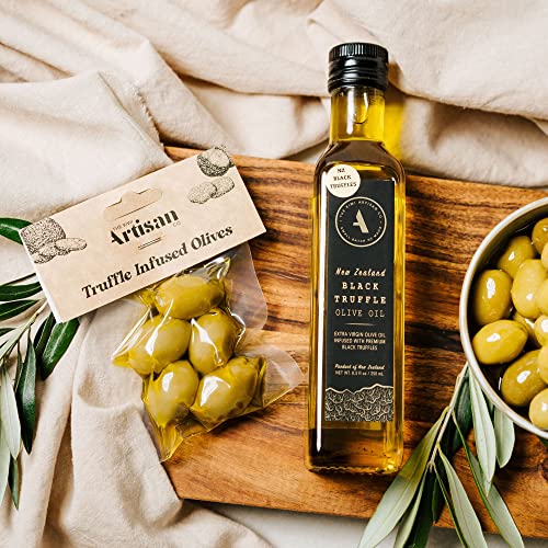 Kiwi Artisan Truffle Oil, Cooking Gifts, Chef Gifts, Gourmet Foodie Gifts, Infused Olive Oil Gift Set, Black Truffle Olive Oil And Gourmet Olives, Experience Gifts For Chefs, Culinary Gifts, Flavored Olive Oil #TOP4