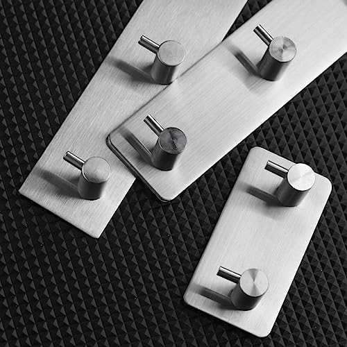 Image of Self Adhesive Towel Hooks for Bathrooms Stick on Wall hooks 2 Coat hooks