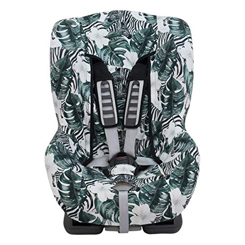 JYOKO KIDS Fodera per Seggiolino Auto Senza poggiatesta Realizzato con Cotone Extra Morbido (ZEBRA)