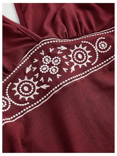 Image of Verdusa Women's Plus Size Halter Mini Dress Ruched Ruffle Y2K Hippie Dress Western Outfits Boho Dresses
