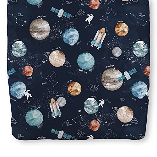 Image of Natemia Organic Cotton Percale Changing Pad Cover - 16X32 - Perfect for Cradle and Bassinet - Silky Soft and Hypoallergenic - Made in Portugal