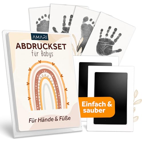 AMARI ® Baby Handabdruck & Fußabdruck Set – Stempelkissen...