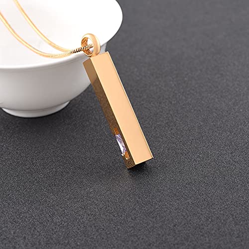 Collier funéraire cube en or et cristal violet, le souvenir éternel de vos proches