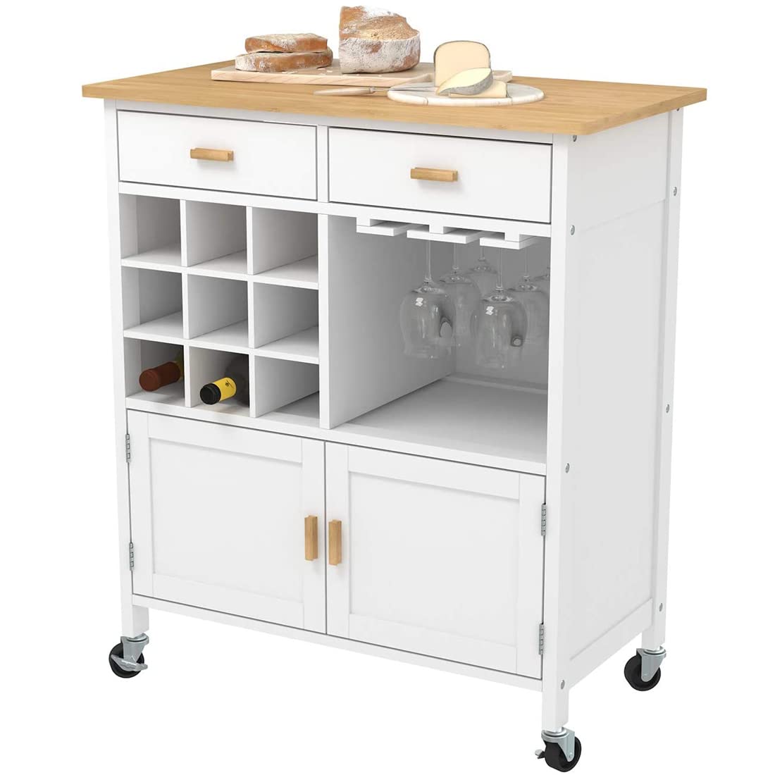 Buy Kcelarec Kitchen Island Cart on Wheels, Kitchen Island with Storage