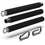 Portable Steel Resistance Bar for Bands - Adjustable from 38" to 26" - Dual Cable Machine Attachment for Working Out