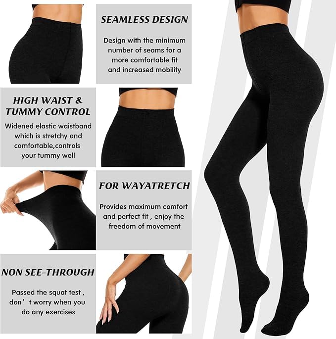 Image of Zando Fleece Lined Leggings Women High Waisted Winter Warm Thermal Tights | Windproof Warmth, high waist tummy control, lifts hips, no digging in, non-see-through, smooth seams, soft comfort.