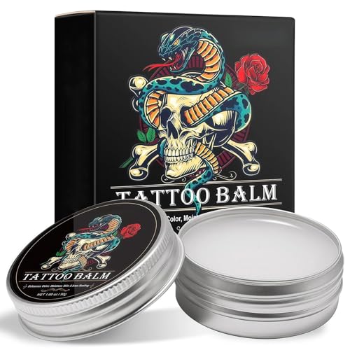 Tattoo Cream & Balm, Gentle Organic Tattoo Moisturiser, No-Petroleum Lotion for Color Enhance, Protects Old & New Tattoos, Daily Maintenance Butter