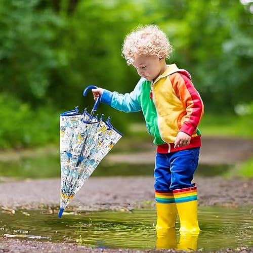 Paraguas transparente para niños con punta segura y cúpula de protección moderna 2