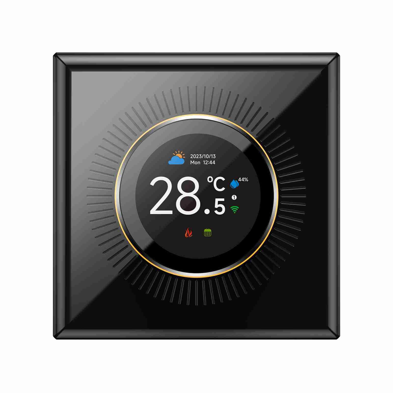 Termostato inteligente con control de temperatura WiFi con pantalla de 1,35 pulgadas para el hogar, 7 luces de ambiente, compatible con calefacción de agua, suelo radiante, caldera de gas
