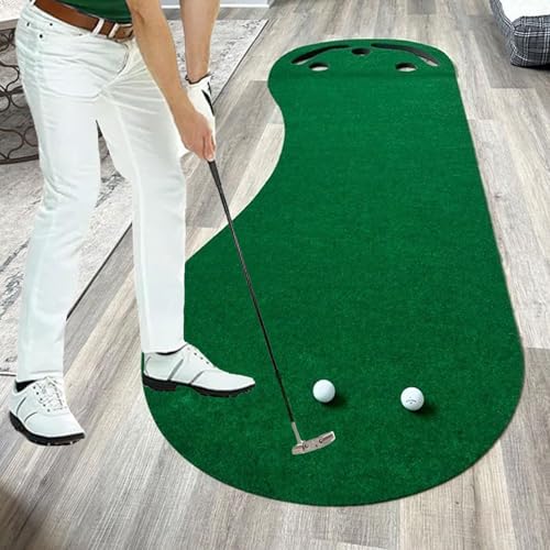 Tapis d'entraînement de golf 200x61 cm vert avec cible simulée - 6