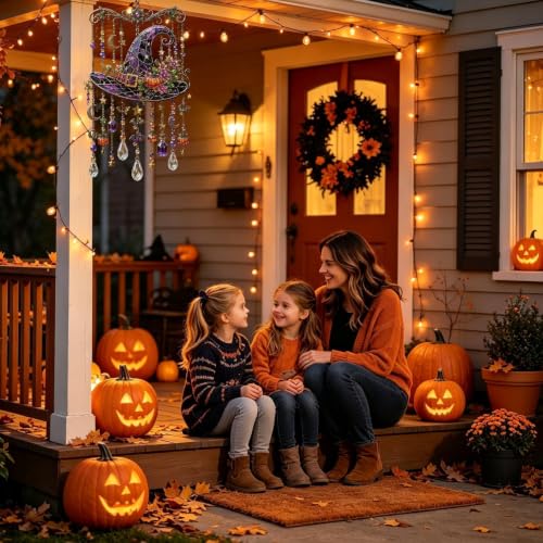 Carillón de viento Halloween colgante y decoración de cascabel de acrílico para patio 3