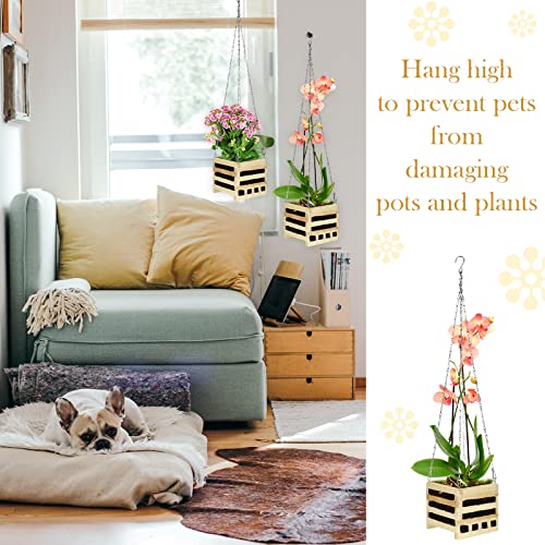 6 Inch Wooden Plant Hanger Wood Orchid Hanging Planters Square Basket For Indoor Or Outdoor Flower Planter Pot With 20 Inch Hanger Chain #TOP3