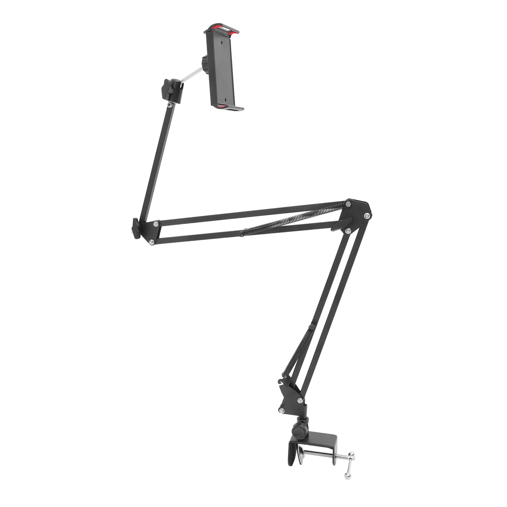 SOLUSTRE Metall schwenkarm Tablet Ständer Gelenke Drehbar Desktop Handyhalterung Klappbar Schwarz Universeller Halter für Smartphone und Tablet Stabiler Telefon Pad Halter für Schreibtisch
