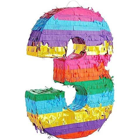 Small Rainbow Piñata Number 3 for Kids Cover