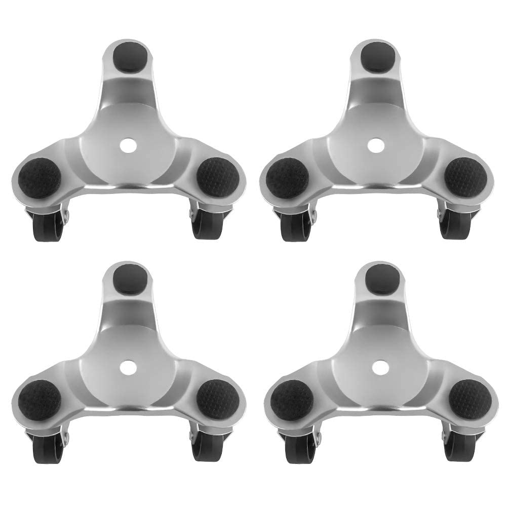 QWORK 4 pcs 6" Steel Tri-Dolly, 200 lbs Load Capacity, for Moving Furniture & Appliances, Swivel Caster Easy Tool