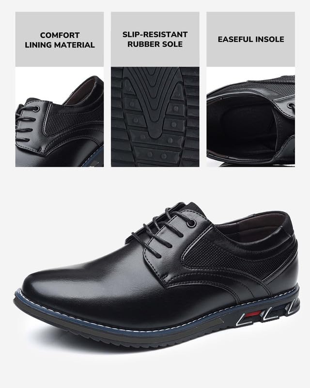 Men’s Dress Shoes Casual Oxford Leather Shoes No-Strip Comfortable Derby Orthopedic Sneakers Business Office Loafers3