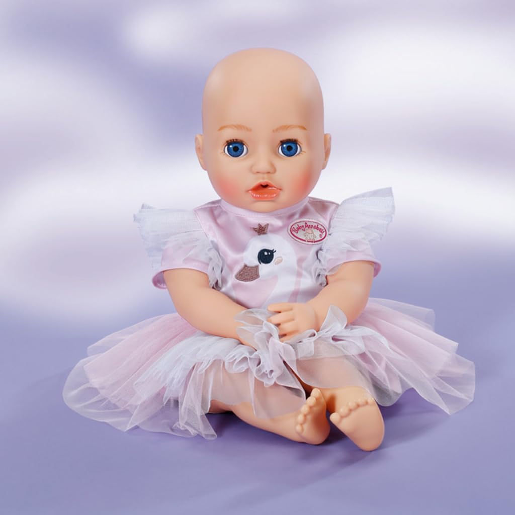 Baby Annabell Swan Dress, Beautiful Outfit for 43cm Dolls, 711040 Zapf Creation, Swan Print With Light-colored Frills - Image 4