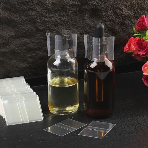 Image of 45 x 30 mm Clear Perforated Shrink Band for Bottles Fits 3 /4 inch to 1 inch Diameter - Pack of 500
