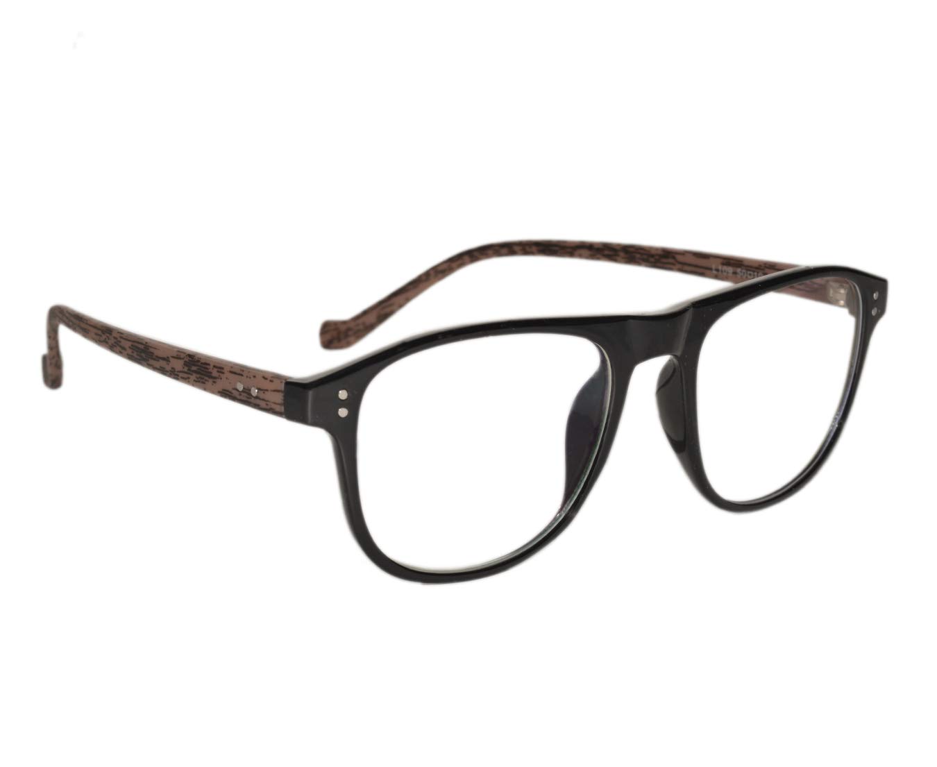 peter jones Matte Black/Brown Square Medium Unisex Optical Frame (BBW109)-picture-23