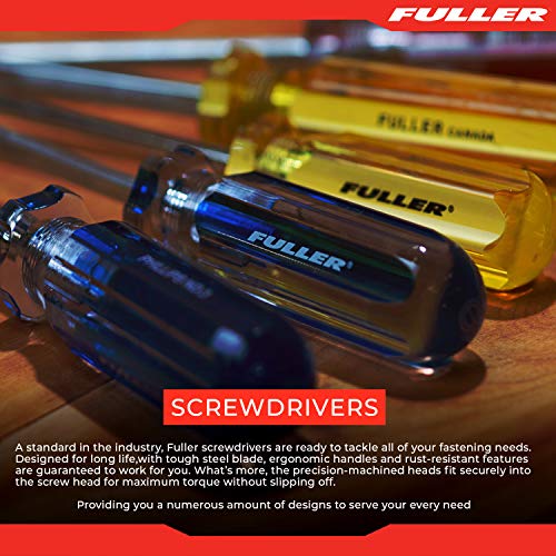 Fuller Tool 111-3000 7-Piece PRO 300 Screwdriver Set - screwdriver kit long screwdrivers phillips mechanics flat head long flathead Slotted square