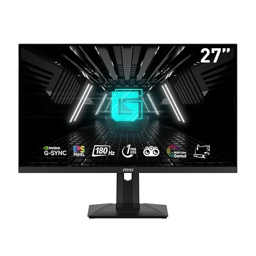 MSI G274PF 27-inch QD-OLED 1920 x 1080 (FHD) Computer Monitor, 180Hz, Adaptive-Synch, HDMI, Display Port, VGA Port, VESA Mountable, Tilt, Height Adjustable, Speaker, 1ms, Black
