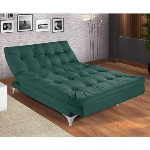 Sofá Cama 3 Lugares Versátil Império Estofados Verde