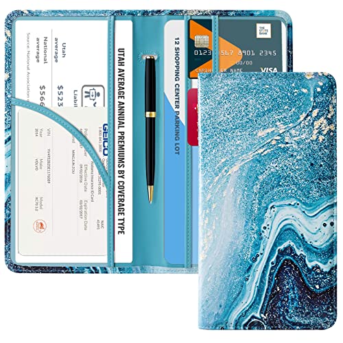 Image of CoBak Car Registration and Insurance Holder | Vehicle Glove Box Organizer, Auto Truck Compartment Document Case with Magnetic Closure for Insurance & Driver License