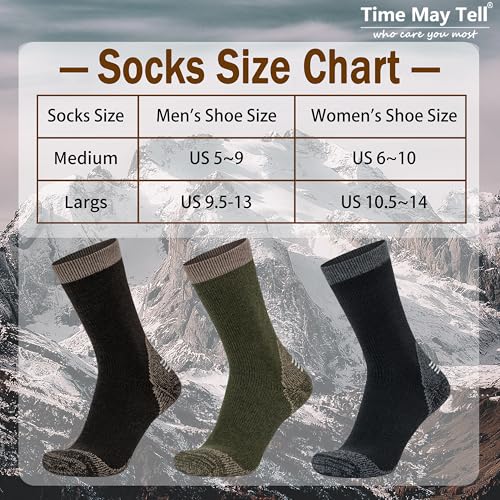 Image of Time May Tell Merino Wool Hiking Boot Socks for Men & Women Cushioned Warm